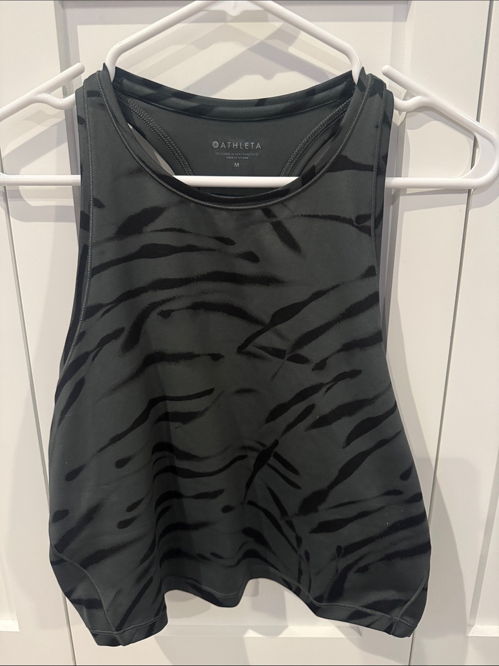 Athleta Women's Charcoal Tiger-Stripe Tank Top